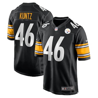 mens nike christian kuntz black pittsburgh steelers game je